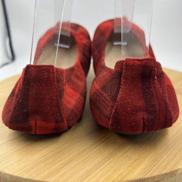 The Storehouse Flats Size 9 Red Classic Plaid Suede Ballet Shoes Festive - Picture 4 of 6